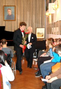 Szymon Nehring and Juliusz Adamowski. 174th Concert for the Youth 'How to Listen to Music?”, Music and Literature Club in Wroclaw <br> 14th April 2016. Photo by Pawel Beresiuk.